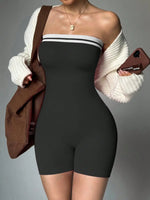 Striped Strapless Spicy Girl Outfit for Women, Seamless Slimming and Slimming, Tight Fitting, Hip Hugging, Sports and Casual Jum