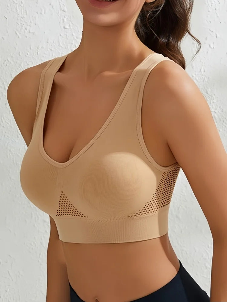 S-5XL Seamless Bras For Women Hollow Underwaer Wireless No Pads Crop Tops Female Sexy Lingerie Soft Sports Camisole