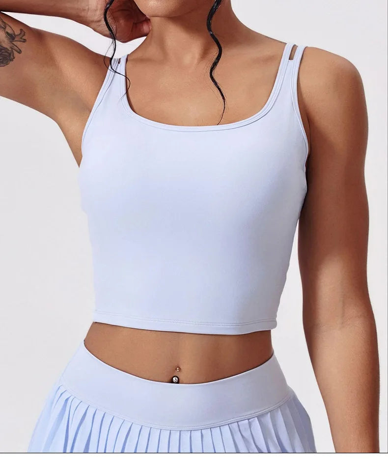 Women Tracksuit Yoga Set 1/2PCS Gym Set Bra Sports Anti Shorts Skirt Workout Sportswear Running Vest Gym Wear Athletic Suits New