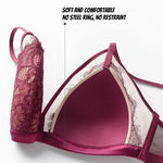 Sexy Lace Mesh Wireless Bra SetBra Soft Triangle Cup Bralette Panties Set Thin Lined Transparent Set Underwear Women Lingerie