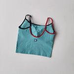 Women's Summer Color Block Yoga Fitness Vest Anti-Sagging One-Piece Camisole Fitness Suit for Active Wear