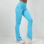 Women's Seamless Yoga Leggings Pants Sports Fitness Peach Hip-lifting High Waist Slimming Dance Training Workout Flared Pants