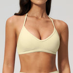 NCLAGEN Sport Bra High SuportAdjustable Straps Yoga Halter Top Women Thin Strap Fitness Gym Clothes Workout Pilates Underwear