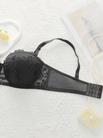 Women's oversized underwear with half cup gathered anti sagging front buckle lace design suitable for plump women 90D-110D B2483