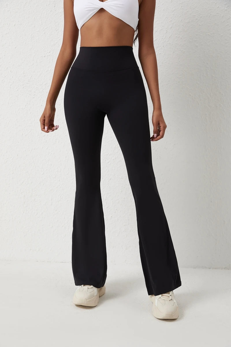 DIAS FIT JOY Peach flared pants for women's yoga high waisted and hip lifting tight pants wide leg fitness pants quick drying
