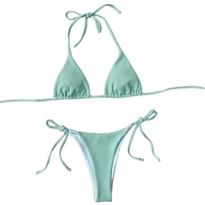 Sexy Red Micro Bikini 2024 Women Swimsuit Female Swimwear Thong Bikinis Set Brazilian Beach Wear Bathing Suit Strings Biquini
