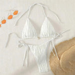 Triangle Micro Bikini for Women Yellow String Halter Thong Sexy Swimsuit Heart Bead Swimwear Bathing Suit Mini Bikinis Sets 2026