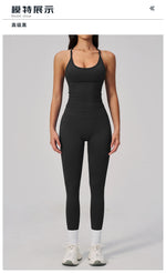 Summer Seamless Yoga Sets Women Outdoor Slimming Sports Tank Top High Waist Hip Lifting Leggings Gym Fitness Suits Tracksuit