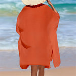 4 Colors Short Sleeve Long Shirt Top Blouse Tunic Beach Dress Beach Wear Beachwear Beach Cover Up Cover-upsFemale Women V7538