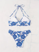 ZTVitality Sexy Print Bikini Set 2025 New Arrival Padded Bra Halter Bandage Swimsuit Women's Swimwear Summer Biquini Beachwear