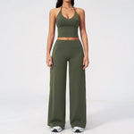 2 Pieces Women's Tracksuit Workout Clothes Yoga Set Sportswear High Waist Bell-bottoms Sexy Fitness Bta Sports Suit Gym Clothing