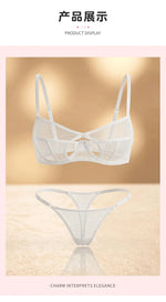 French Style Sexy Embroidered Transparent Underwear Set V-Neck Design Anti-Sagging Breathable Bra And Panties Ensemble