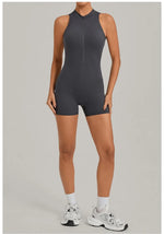 Women's Seamless Yoga Jumpsuits Sports Running Fitness Backless Sleeveless Hip-lifting One-piece Workout Gym Shorts Bodysuits