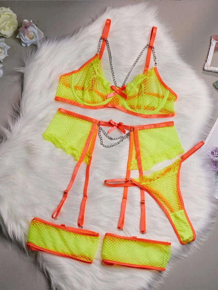 Sexy Bra And Panty set Exotic Costumes Sensual Transparent Erotic Apparel Porn Goth Mesh Sex Outfit Top and Briefs