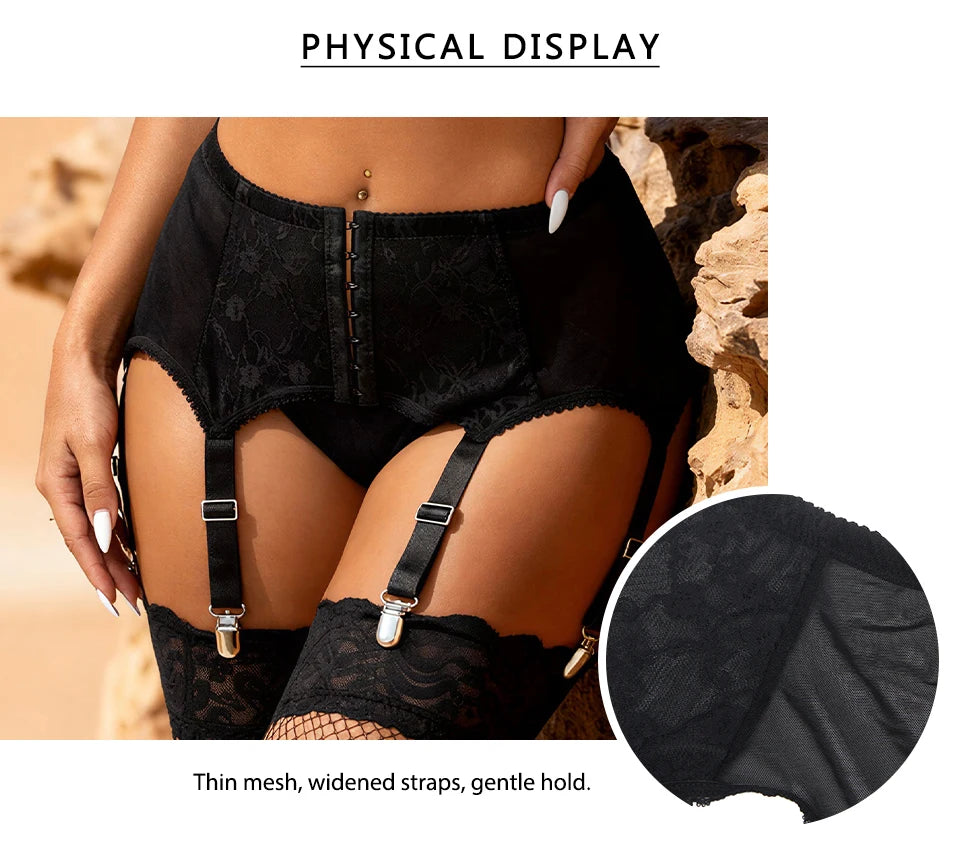 Ohyeah White Sexy Garter Belt Black Imitation Leather Lace Garter Suspenders Lingerie Hot Elastic High Waist Stocking Belt