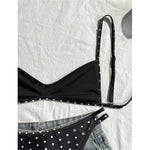 S - XL Polka Dot V Neck Bikini Women Swimwear Female Swimsuit Two-pieces Bikini set High Leg Cut Bather Bathing Suit Swim V8147