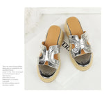 Spring 2025 Women's Slippers Hollow Out Strap Waterproof Thick Heel Woven Rope Country Style Slip-On Shoes Polyurethane Material