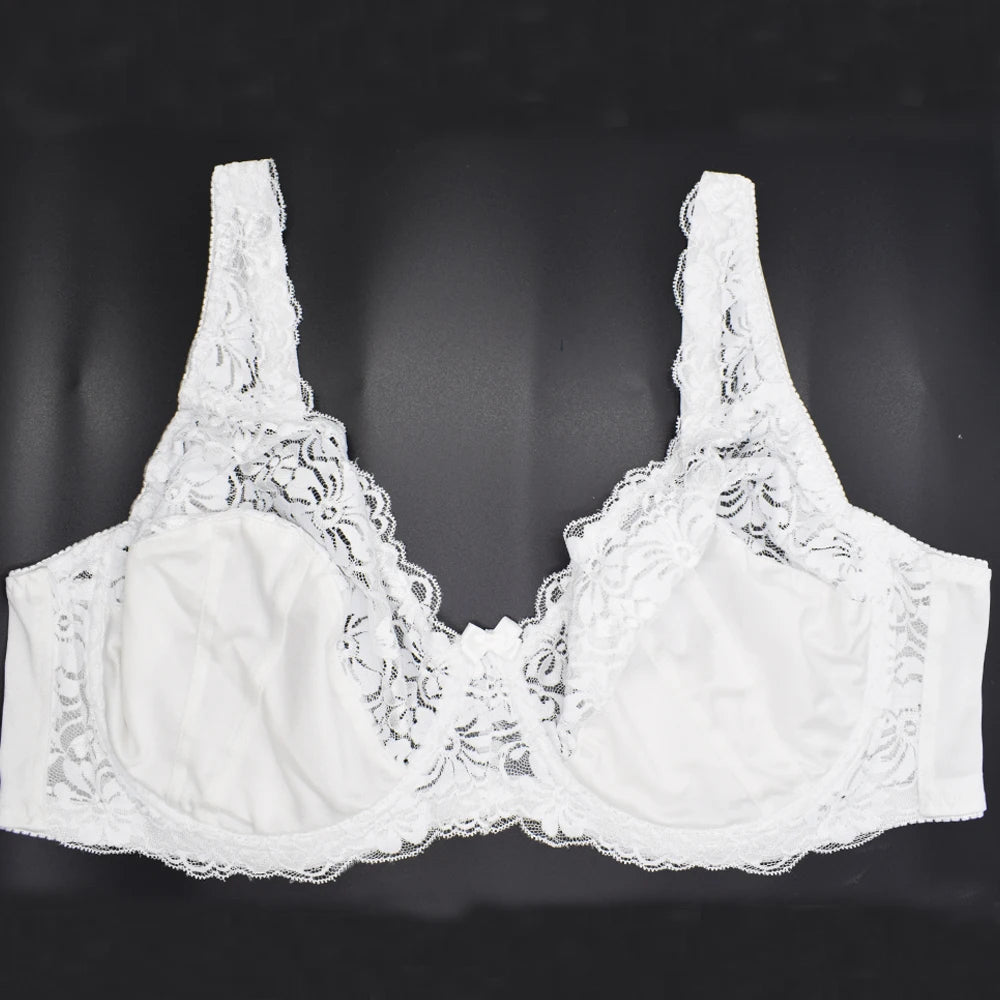 Womens Minimizer Bra Lace Plus Size Brassiere Support Underwire Big Thin Adjusted-straps 36-52 E F G H I Cup