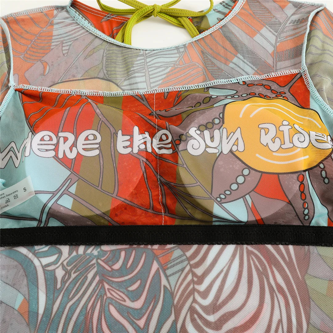 S - XXL 3PCS New Printed Long Sleeve With Pants Sarong Women Swimwear One Piece Swimsuit Female Bather Bathing Suit Swim K7180