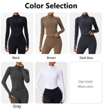 Hearuisavy Summer Ultra-Soft Fabrics Tight Sports Jackets Women Zipper Gym Yoga Clothes Female Quick-Dry Long Sleeve Sportswear