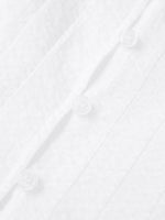 Women Summer White Dress Trim Off Shoulder Short Sleeve Button-up A-line Mini Dresses for Daily Office Party