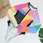 2026 Patchwork One Piece Swimsuit Long Sleeve Swimwear Women Bathing Suit Retro Sport Swimsuit One Piece Surfing Swim Wear
