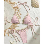 New Splicing Halter Strappy Brazilian Bikini Women Swimwear Female Swimsuit Two-Pieces Bikini Set Bather Bathing Suit Swim V6024