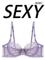 French Lace Lingerie Set Women Ultra Thin Sexy Underwire Bra&Panty Push Up Gather Breasts Pure Desire Large Breasts Support