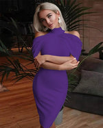 2024 New Solid Color Slim Midi Dresses Women Halter Neck Off Shoulder Package Hip Bodycon Elegant Temperament Ladies Party Dress