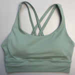 Solid Color Women Fitness Yoga Bra Top Soft Tight Comprehensive Training Jogging Gym Sports Underwear Cross Back With Chest Pad