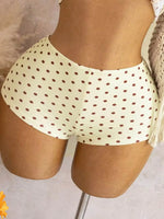 Vintage Yellow Polka Dot Print Bikini Set 2026 Women Metal Sun Ornament Mesh Tank Top High Waist Swimsuit Bathing Suit Swimwear