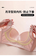 Spring And Summer New Five-breasted Thin Hole Cup Breathable Bra Without Underwire, Breast-proof Sagging Underwear Looks Thin Bh