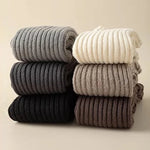 Women's warm knitted socks, autumn and winter Korean version long leg stacked socks, solid color warm dance yoga knitted socks