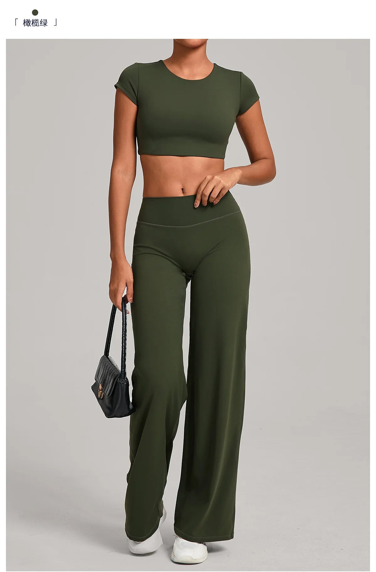 Women's Tracksuit Yoga Sets Back Hollow Out Short Sleeve Sports Shirts High Waist Straight Leg Pants Gym Running Fitness Suits