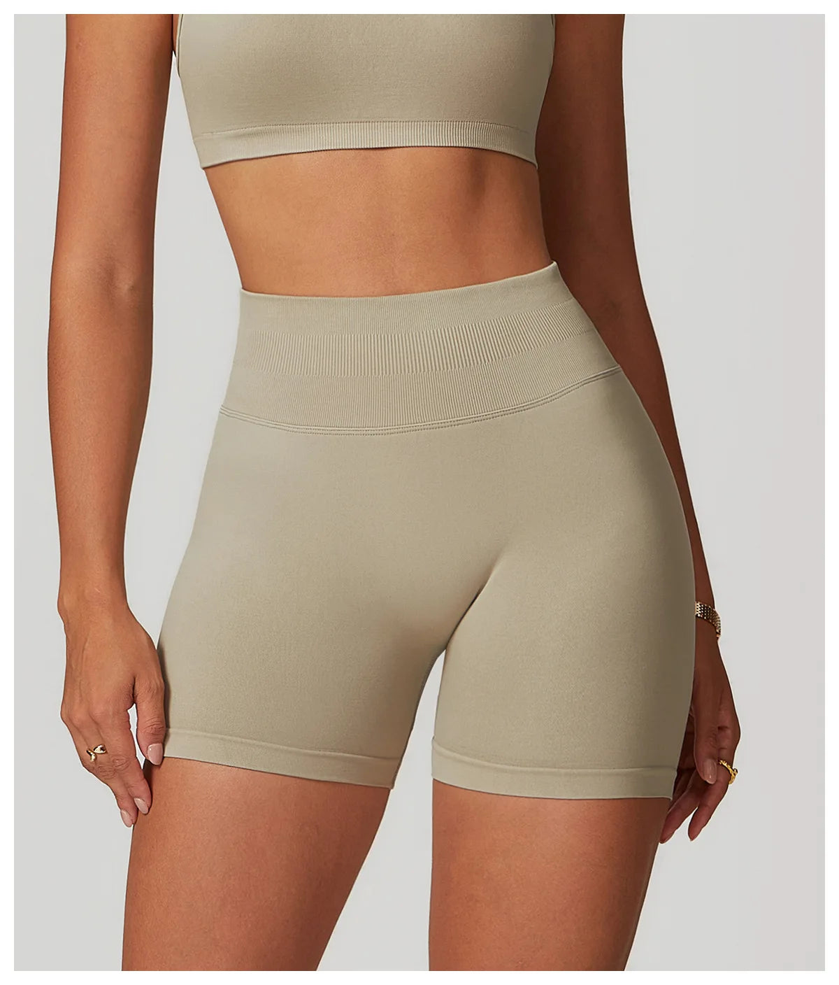 High Waist Shorts Seamless Yoga Shorts Workout Fitness Lift Peach Butt Fitness Tight Gym Running Body Shaper Pants Ribbed Shorts