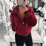 Phantasy Women's Hoodies Women Clothing Streetwear New Style Fashion Hooded Imitation Fur Plush Coat Solid Color Jacket Female