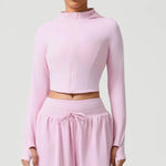 Women's Seamless Yoga Top Zipper Long-sleeved Sports Jacket Outdoor Fitness Gym Casual Top