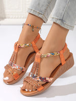 Shoes for Women Summer Women Wedge Bohemia Rhinestones Casual Platform Sandals Female Peep Toe Outdoor Beach Shoes 2026