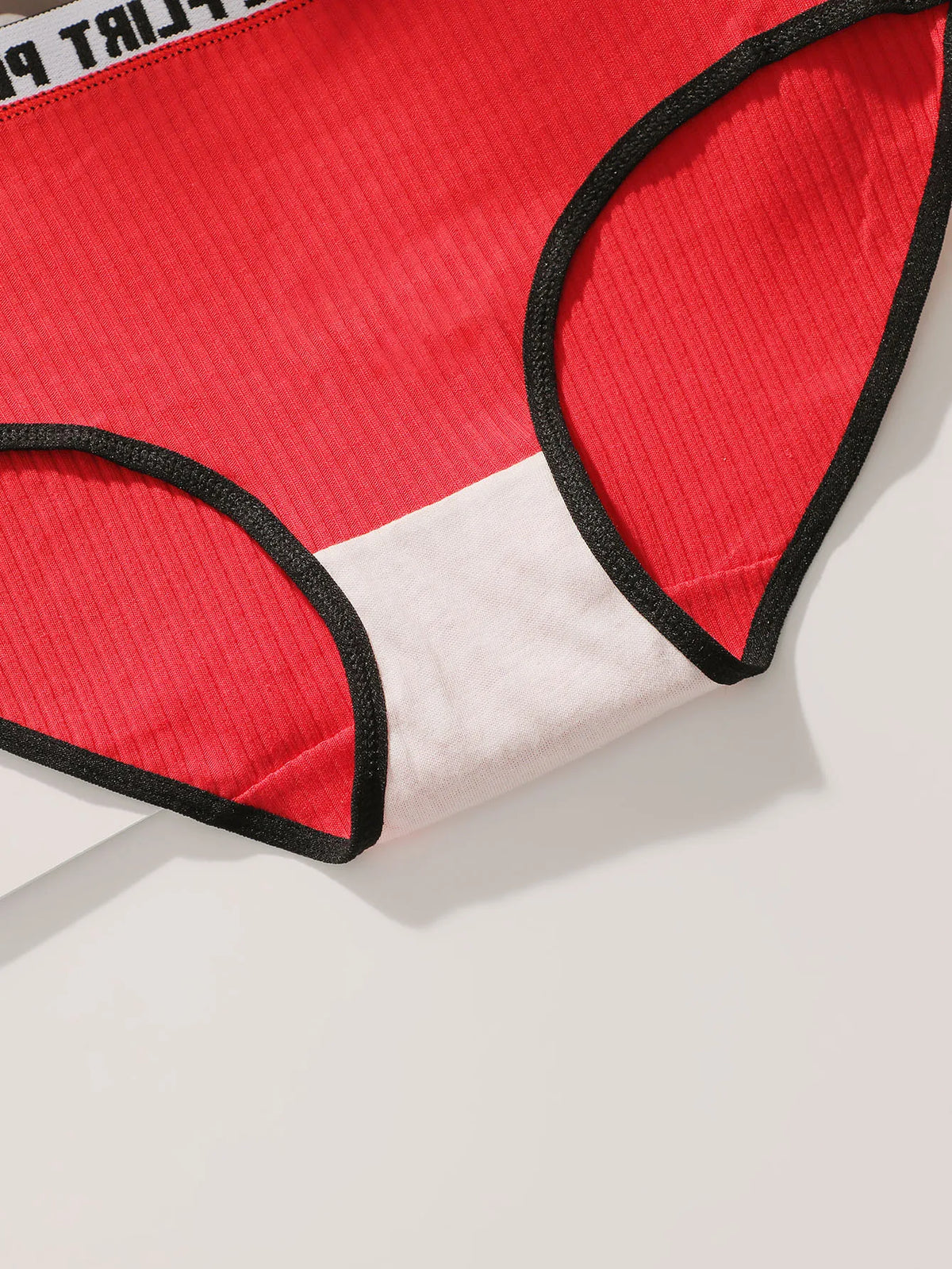 Women's High Waist PantiesLetter Elastic Waistband Soft Ribbed Fabric Comfortable Briefs for Daily Wear women bra K2809