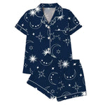 Women's Sleepwear Women's Comfort Printed Pajamas Set Milk Silk Cardigan Short Sleeve Shorts Homewear Set