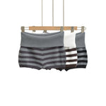 Stripe Fold Over Waist Knit Shorts For Women Soft Stretch Ribbed Fabric Relaxed Fit Retro Perfect For Casual Street Style V0HI