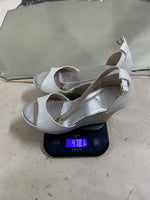 EUR Size 43 Leisure Espadrille Wedge Sandals Women Summer Chunky High Heels Shoes Silver White Platform Ankle Strap Sandals