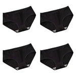 4Pcs/Set Women Cotton Panties Low Waist Briefs Breathable Comfort Underwear Sexy Lingerie Solid Color Underpants Intimates M-XL