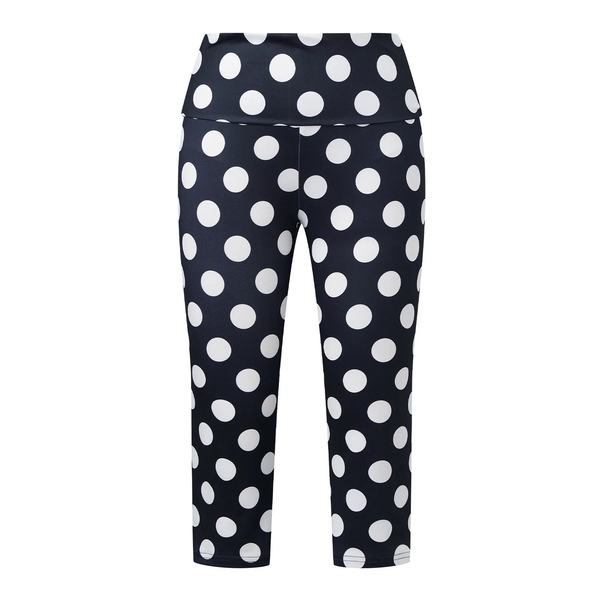 Women's Summer Low Waisted Capri Pants Slim Fit Dot Print Cropped Leggings for Casual Occasions Work