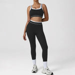 Women's Seamless Yoga Set Outdoor Exercise 2-piece Set Fitness Bra Running Pants Tracksuit High Waist Hip-lifting Sportswear