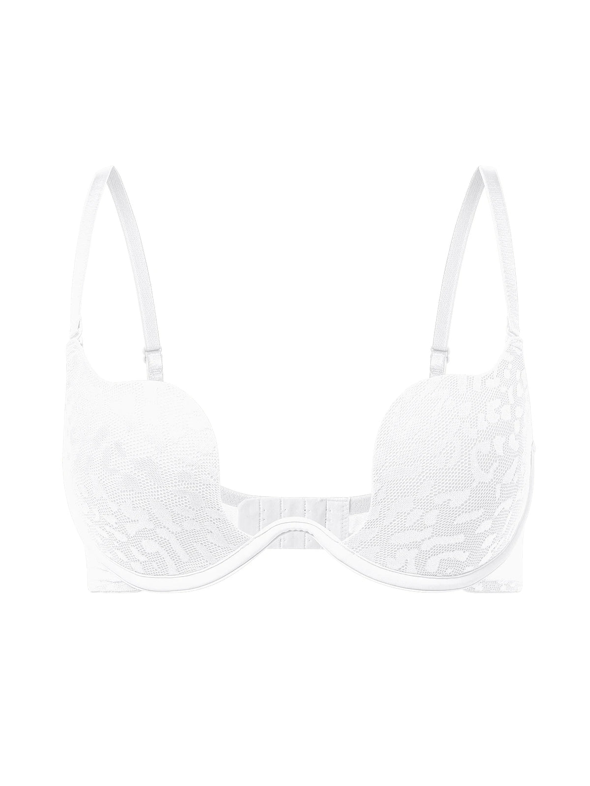 Plunge Deep V Bra Underwear Lace Push up Bra Sexy Lingerie Bralette Sexy Cleavage Bra with Underwire Lightly Padded Low Cut Bra