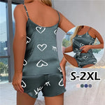 Women Ice Silk Pajamas Sleepwear Pajama Set Camisole Shorts L XL XXL Gray Pink Low Cut Comfortable Casual Summer