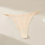 New Sexy Thin Ice Silk Women's Briefs Low Waist Invisible Yoga Fitn Sports Underwear Pure Color Ladies Thong Panties