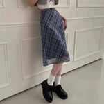 Sweet Skirts Chic Plaid Mini Skirt High Waist A-Line Korean Sle Commute Spring New Arrival Women's Fashion Mid-Length Skirts I3G