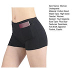 Women Safety Pants High Elasticity with Anti-theft Zippered Pocket Seamless Anti-exposure Mini Skirt Inner Shorts Underpants